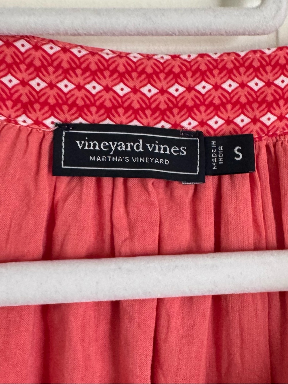 Vineyard Vines Chelsea Geo Tile Dress Red Boho Tassel Lined Size Small - Picture 4 of 6